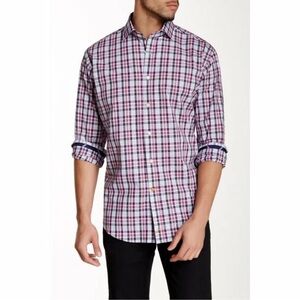 Thomas Dean | Button Front Collar Dress Shirt Mens Size XL Purple Cotton